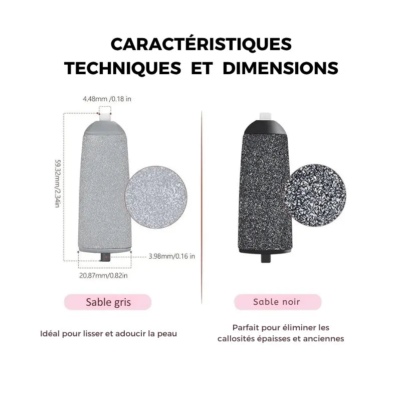 Lime à pieds électrique tête grosse grain pour callosités importantes.